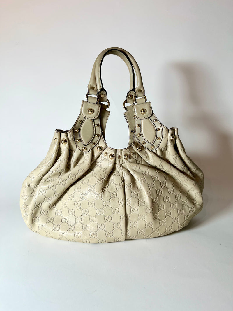 Gucci Leather Bag Hobo Monogram