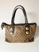 Vintag Gucci Crystal Bag Monogram Coated Canvas