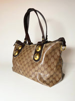 Vintag Gucci Crystal Bag Monogram Coated Canvas
